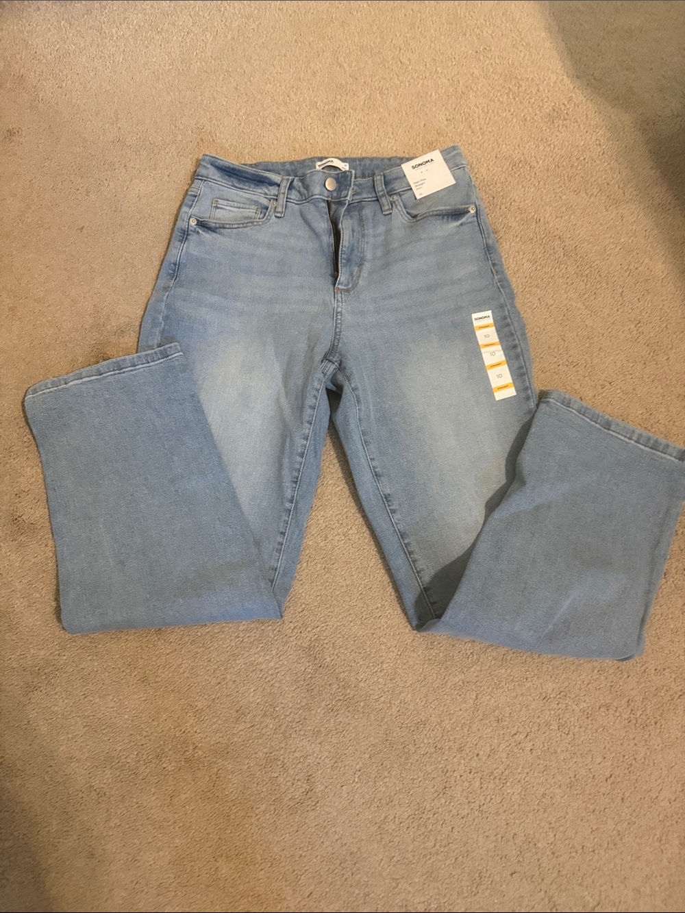 Sonoma Light Blue high rise straight leg stretch Jeans